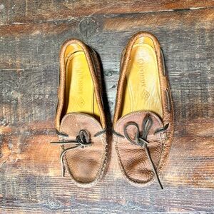 Quoddy Brown Leather Moccasins